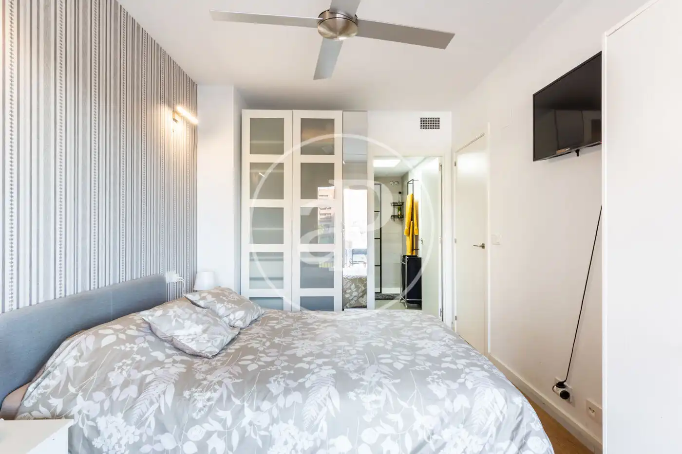 Schlafzimmer von Wohnung zur Miete in Canet d'En Berenguer mit Klimaanlage, Heizung und Privatgarten