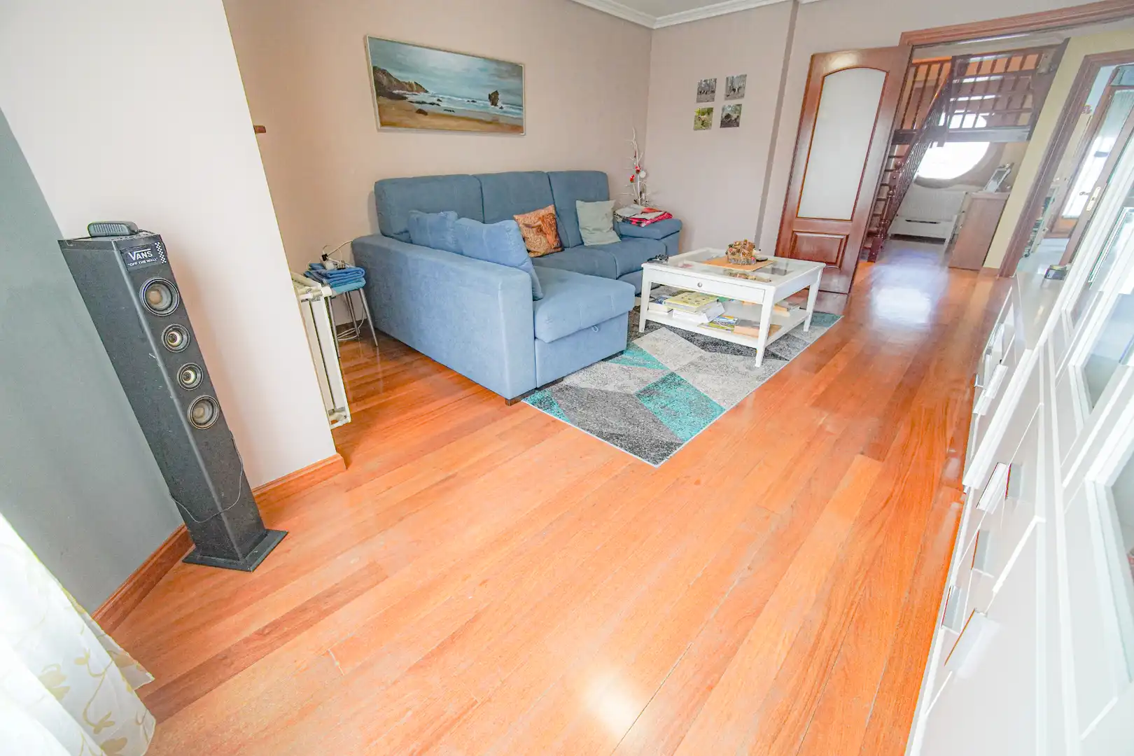 Wohnzimmer von Dachboden zum Verkauf in Avilés mit Heizung, Parkett und Terrasse