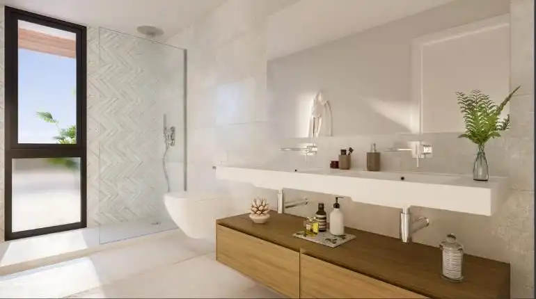 Bathroom of Apartments for rent in Mijas  with Air Conditioner, Parquet flooring and Oven