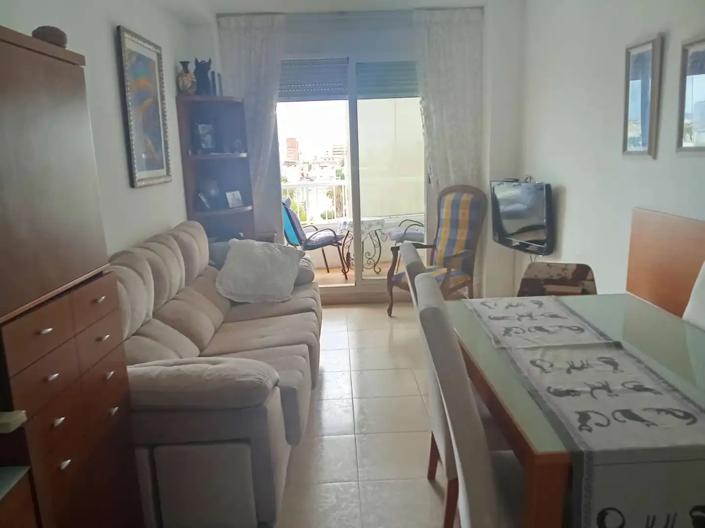 Wohnzimmer von Maisonette zum Verkauf in Oropesa del Mar / Orpesa mit Klimaanlage, Schwimmbad und Möbliert