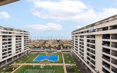 Exterior view of Flat for sale in Alboraya  with Air Conditioner, Terrace and Swimming Pool