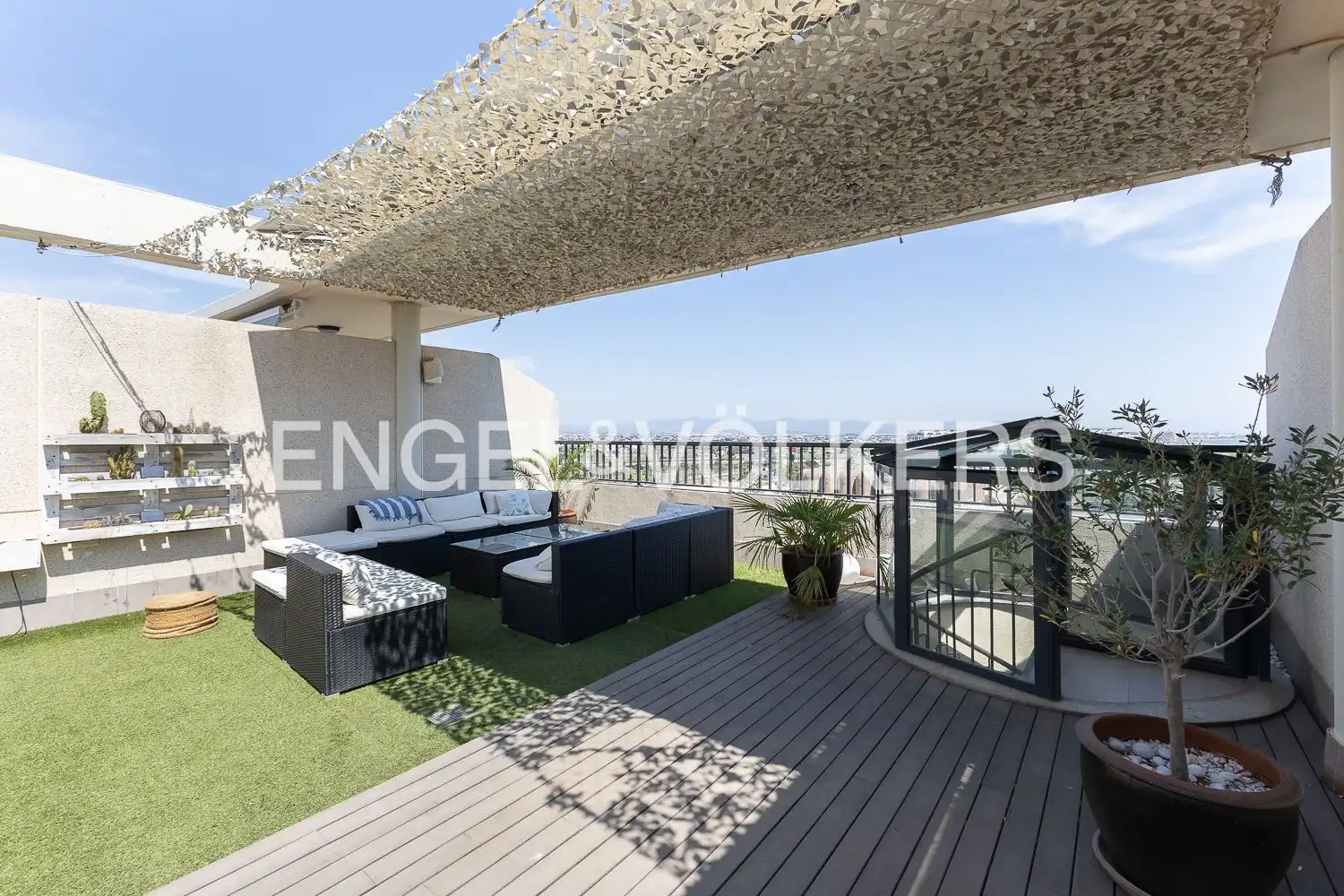 Terrasse von Dachboden zur Miete in Alboraya mit Klimaanlage, Heizung und Terrasse