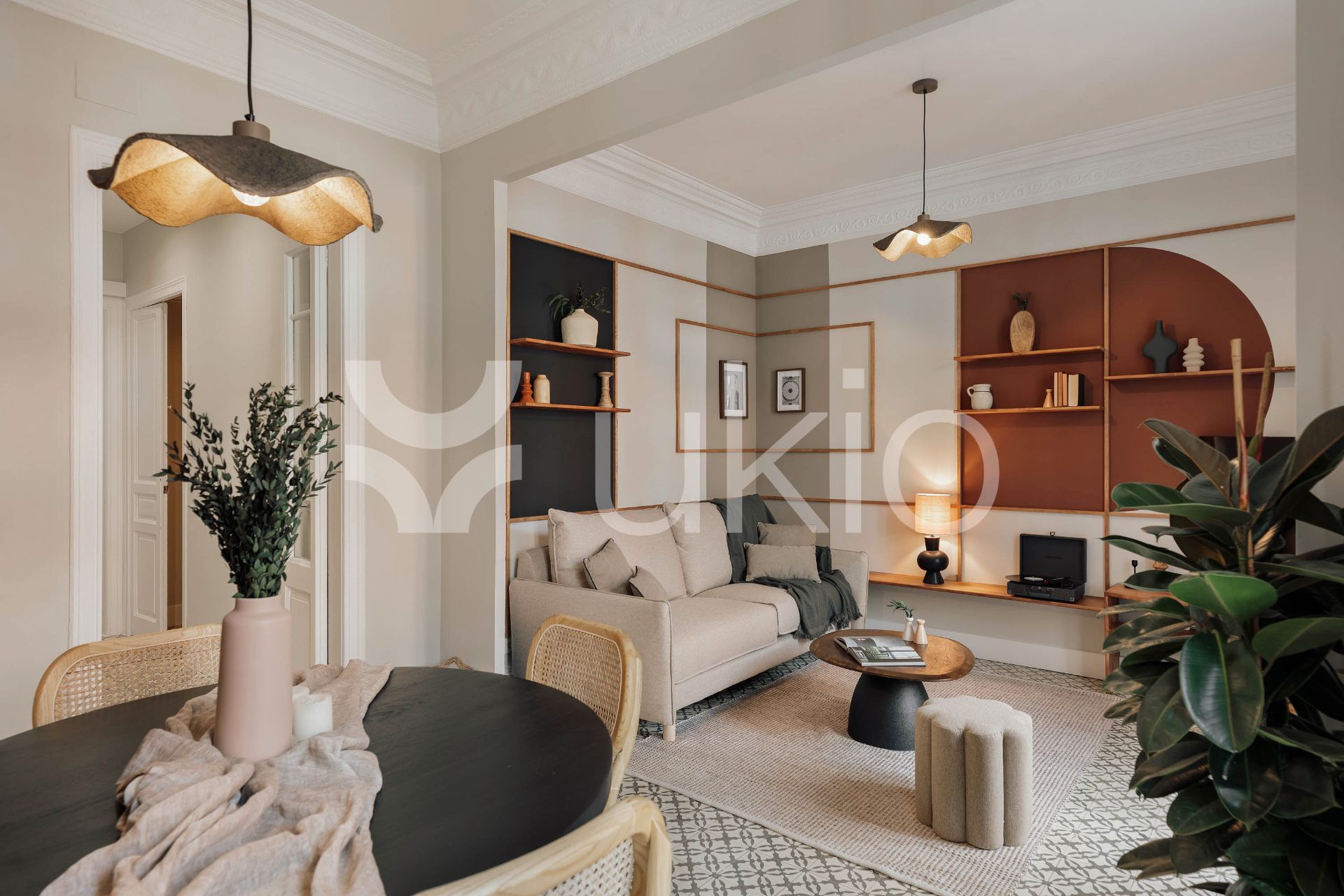 Living room of Flat to rent in  Barcelona Capital  with Air Conditioner, Heating and Furnished