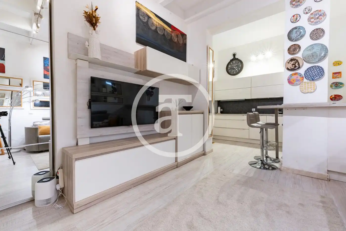 Living room of Study for rent in Madrid  with Air Conditioner, Heating and Furnished