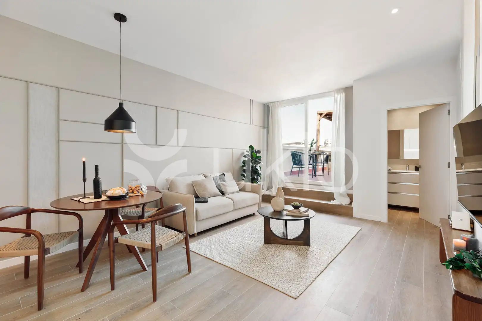 Sala d'estar de Àtic de lloguer en Barcelona amb Aire condicionat, Calefacció i Terrassa