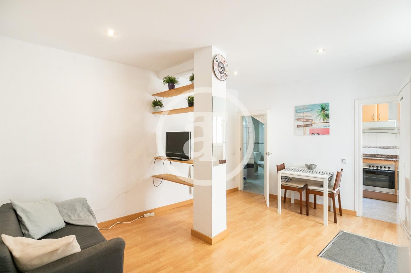 Sala de estar de Piso de alquiler en  Barcelona Capital con Aire acondicionado, Calefacción y Amueblado