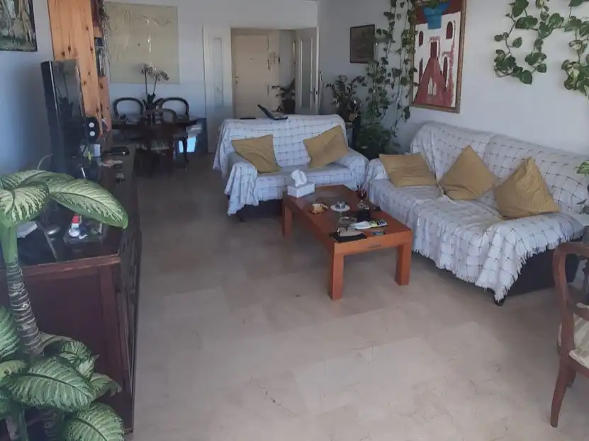 Living room of Flat for share in Marbella  with Terrace, Swimming Pool and Furnished
