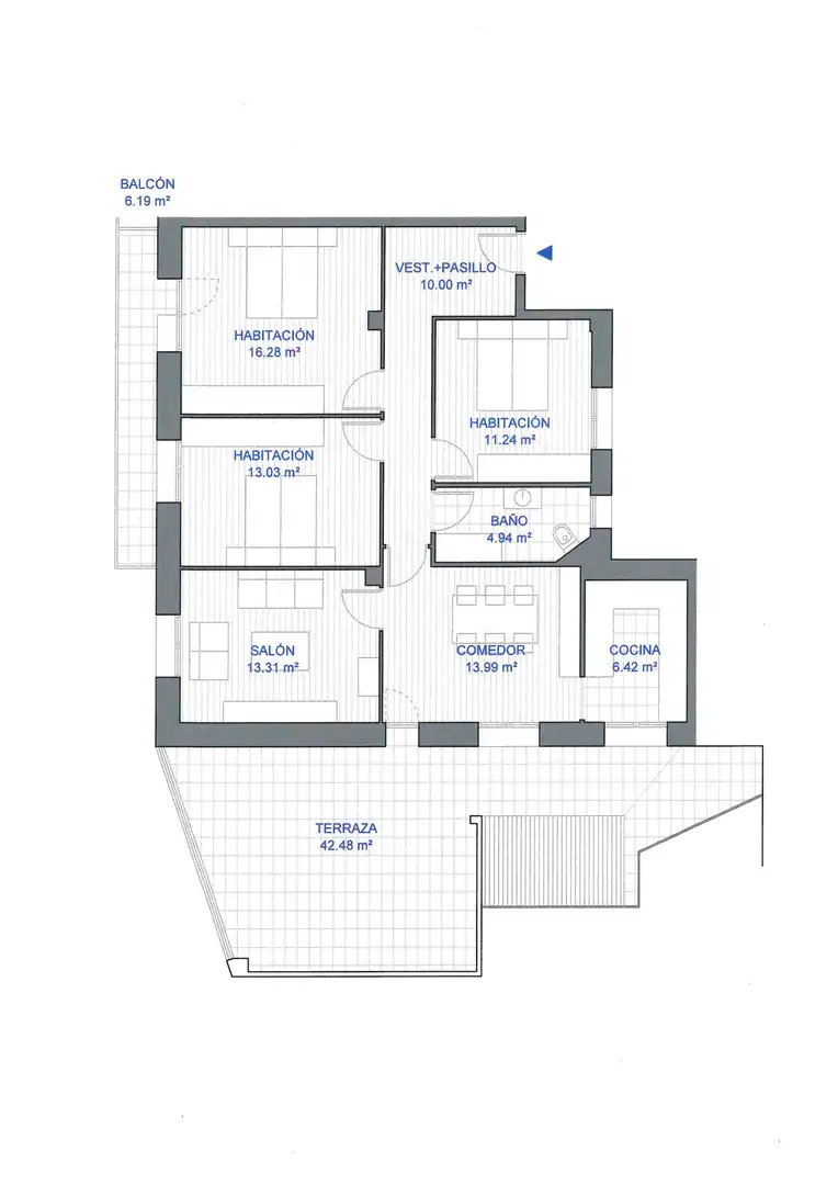Piso en venta en  Pamplona / Iruña con Calefacción, Parquet y Terraza