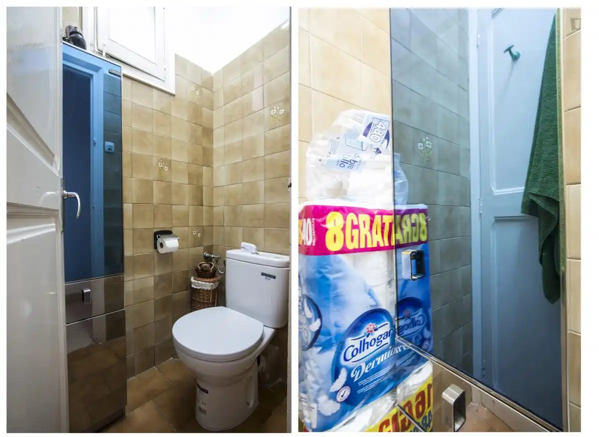 Baño de Apartamento para compartir en Barcelona con Amueblado, Horno y Lavadora