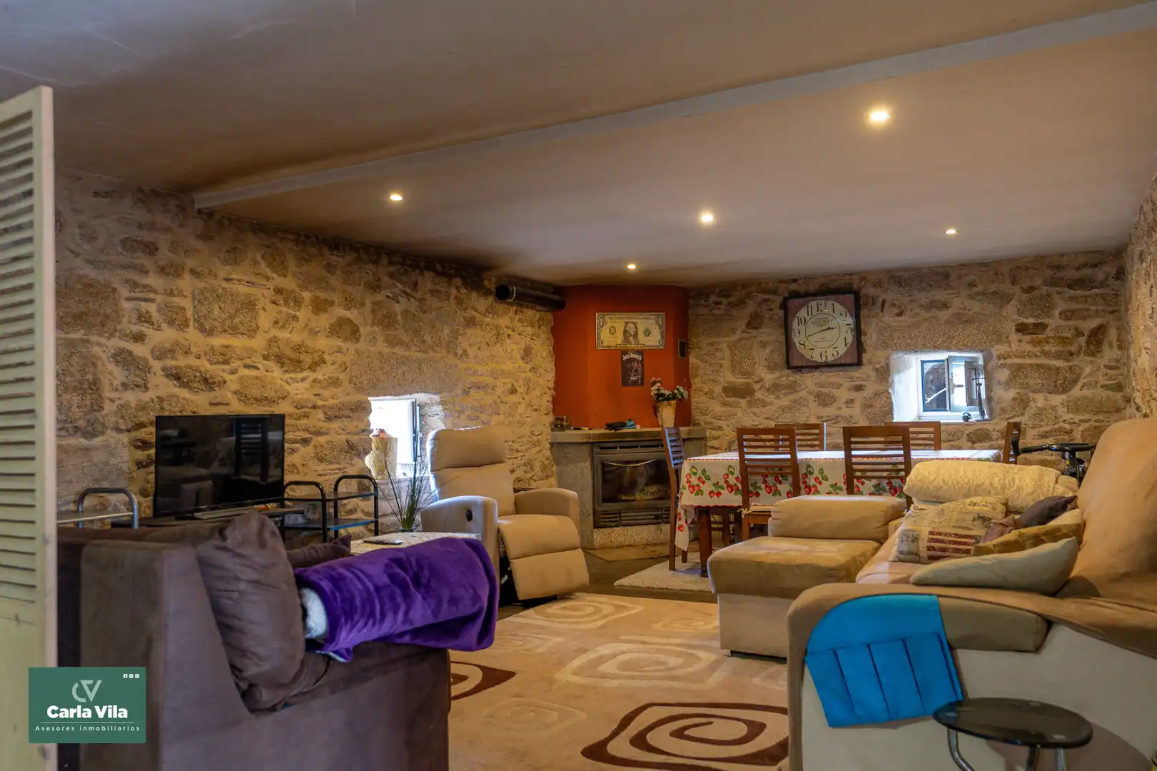Sala de estar de Finca rústica en venta en O Corgo   con Calefacción, Jardín privado y Parquet