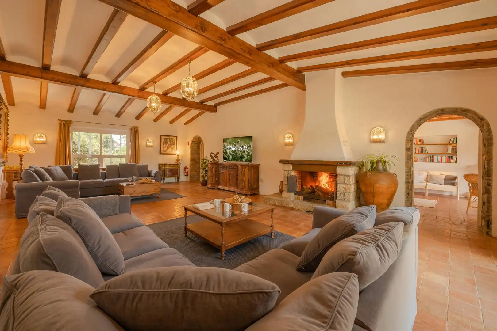 Sala d'estar de Finca rústica en venda en Riudarenes amb Aire condicionat, Calefacció i Jardí privat