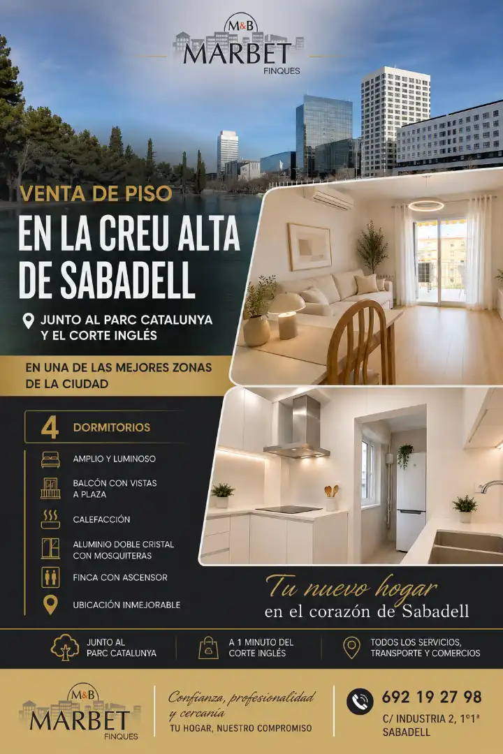 Dormitori de Pis en venda en Sabadell amb Aire condicionat, Calefacció i Balcó