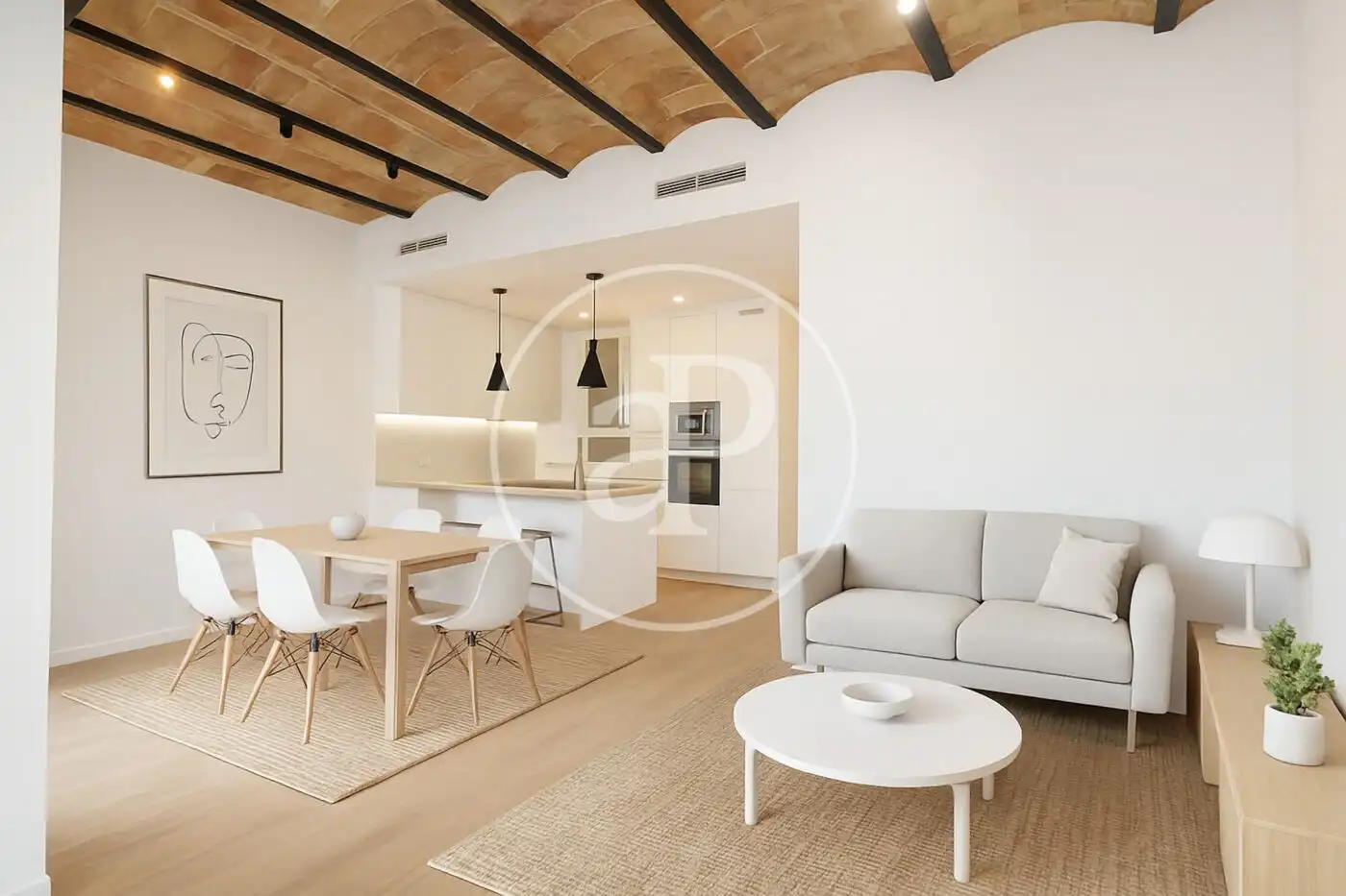 Wohnzimmer von Wohnung zum Verkauf in Barcelona mit Klimaanlage und Heizung