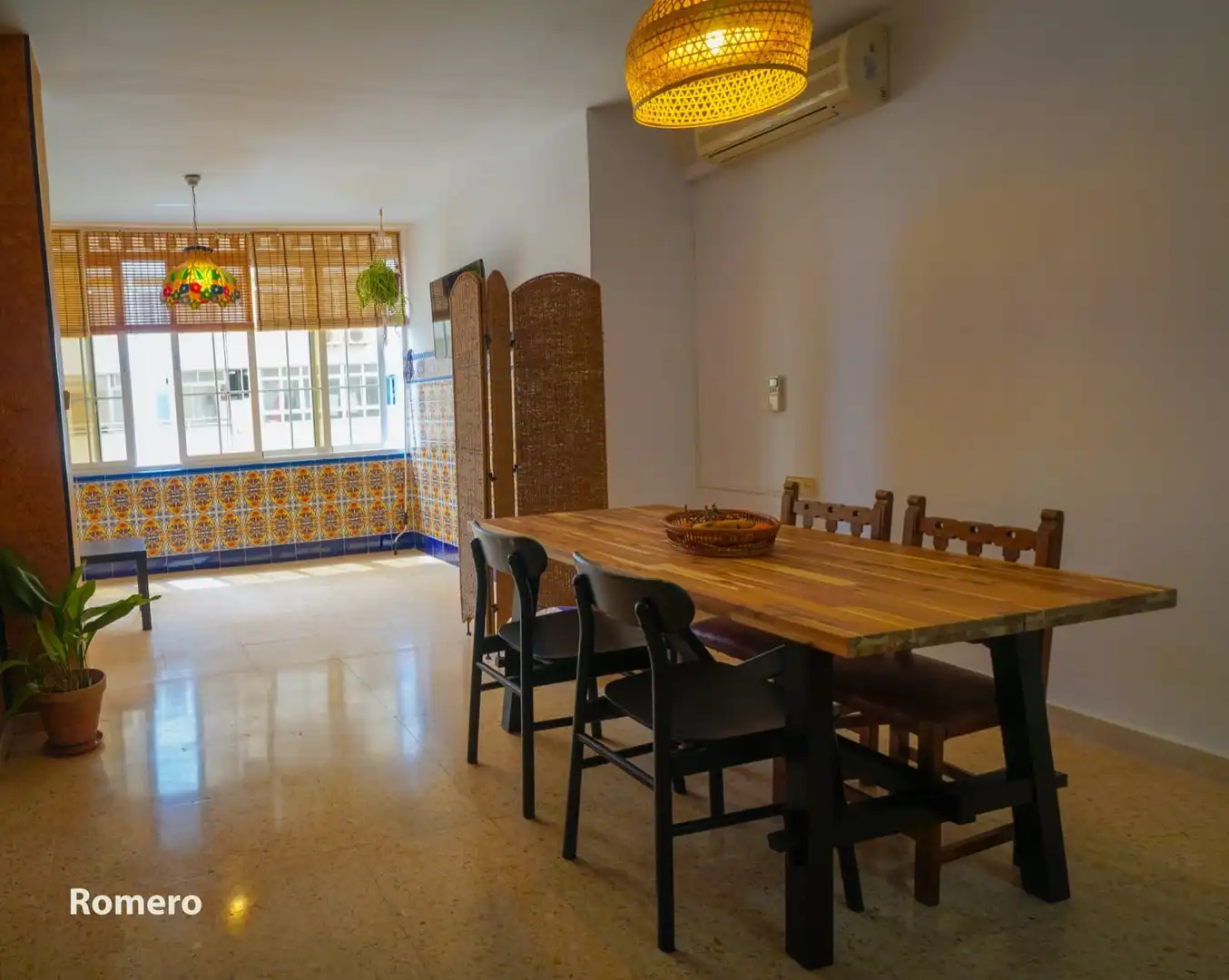 Dining room of Flat for rent in Málaga  with Air Conditioner, Terrace and Furnished
