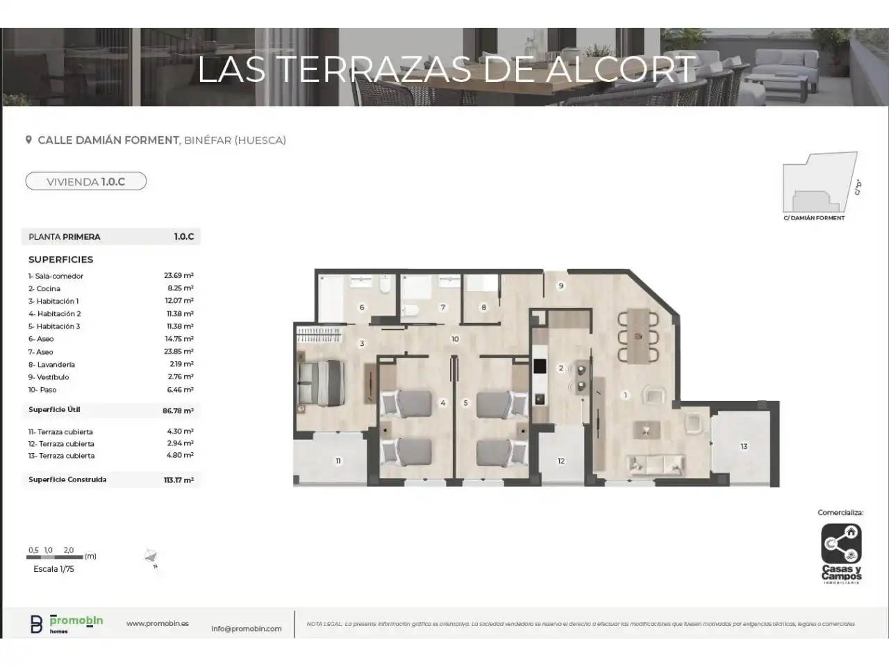 Piso en venta en Binéfar con Calefacción y Balcón