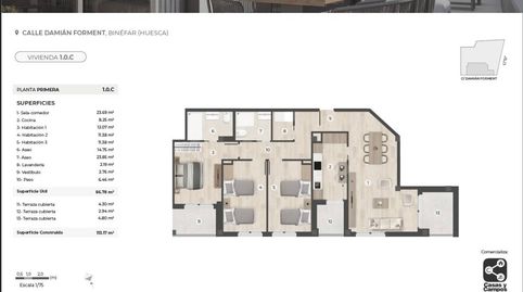 Foto 3 de Piso en venta en Calle Damián Forment, Binéfar, Huesca