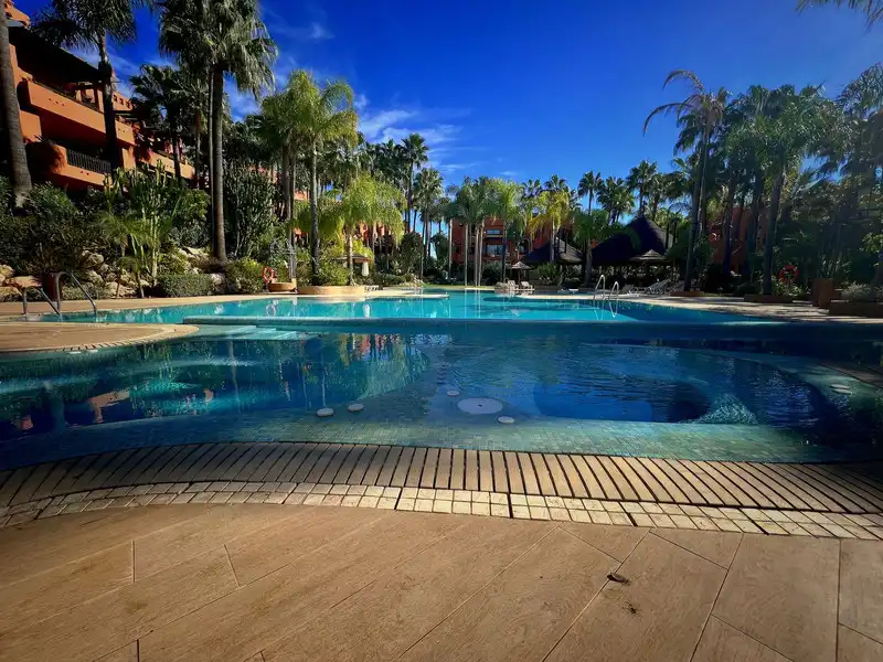 Swimming pool of Attic for rent in Marbella  with Air Conditioner, Terrace and Storage room
