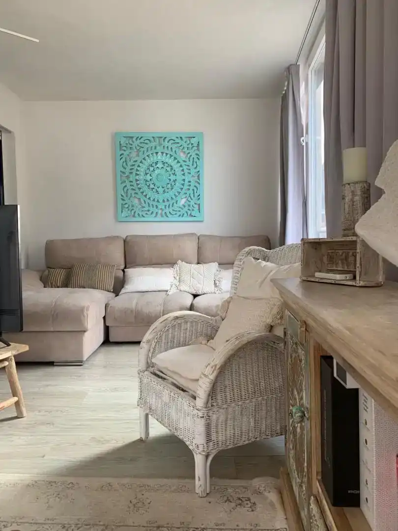 Sala d'estar de Pis en venda en Calpe / Calp amb Aire condicionat, Piscina i Balcó