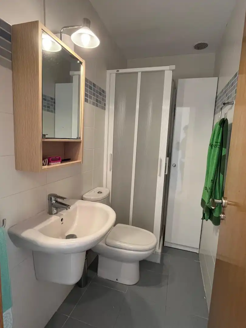 Baño de Apartamento de alquiler en Gandia con Aire acondicionado, Calefacción y Jardín privado