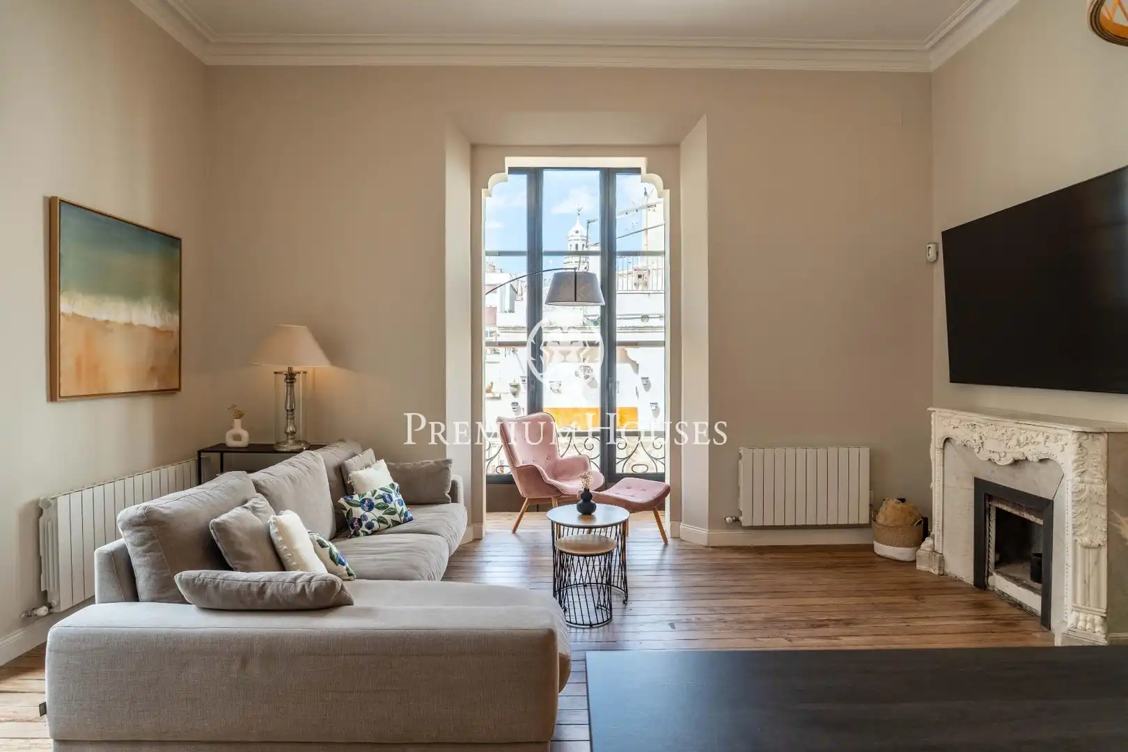 Living room of Flat for sale in Vilanova i la Geltrú  with Air Conditioner, Heating and Terrace