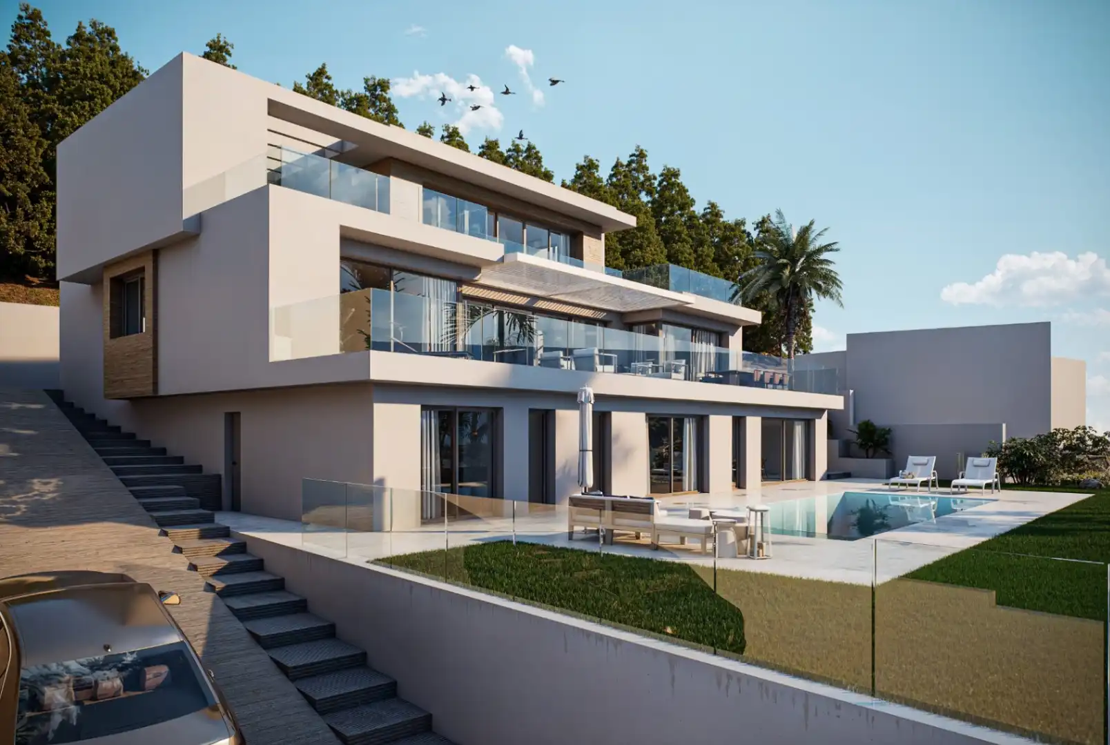 Exterior view of Houses for sale in Altea  with Air Conditioner, Private garden and Terrace