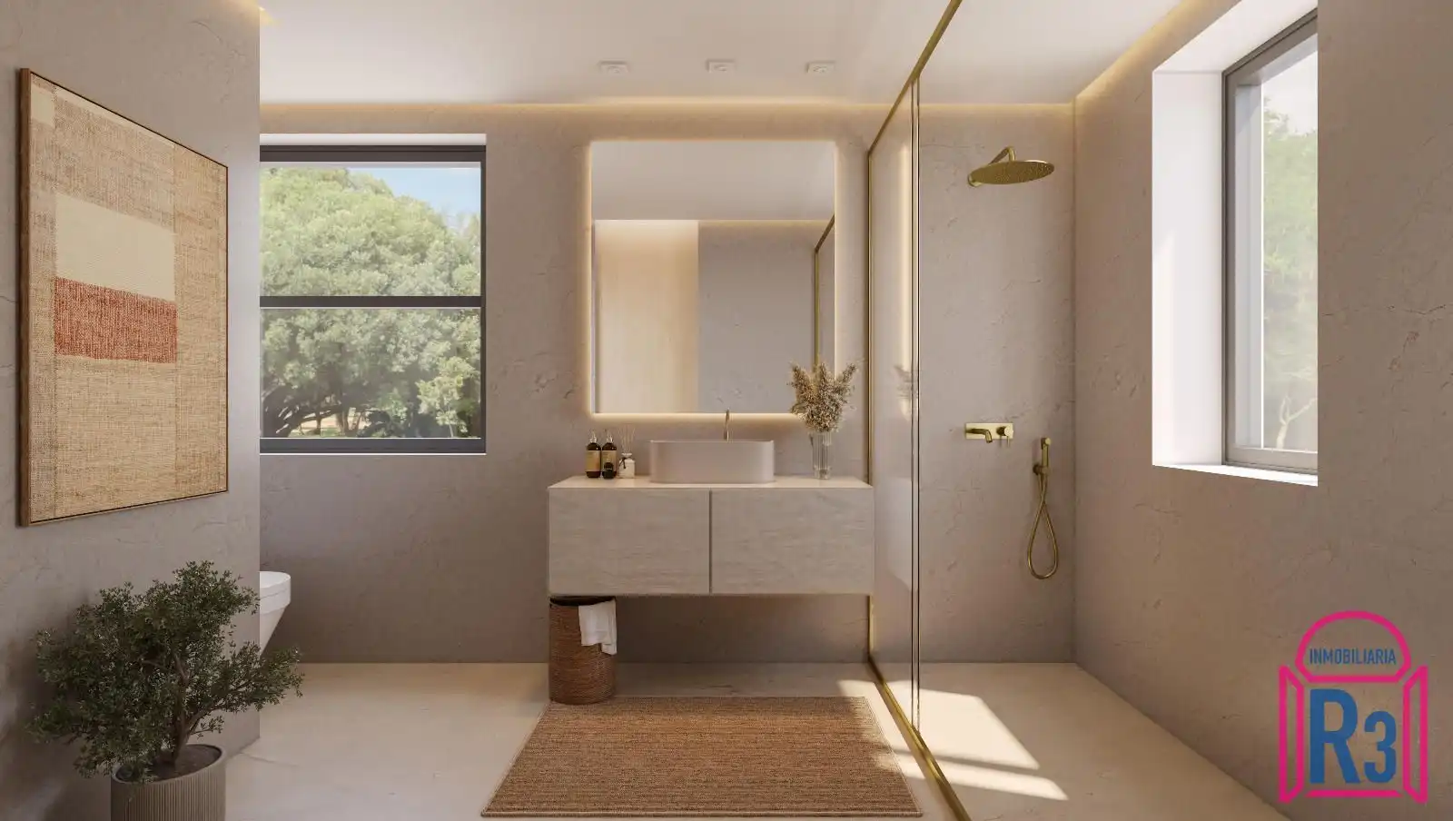 Badezimmer von Einfamilien-Reihenhaus zum Verkauf in León Capital  mit Heizung, Privatgarten und Terrasse