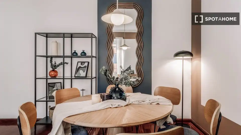 Esszimmer von Wohnungen zur untervermieten in Madrid mit Klimaanlage, Terrasse und Möbliert