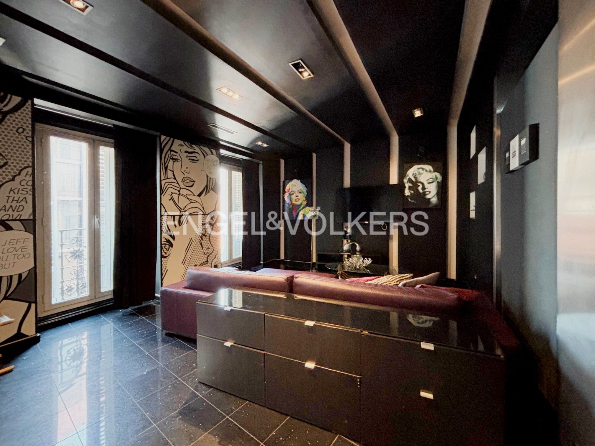 Sala d'estar de Apartament de lloguer en  Madrid Capital amb Aire condicionat, Calefacció i Moblat