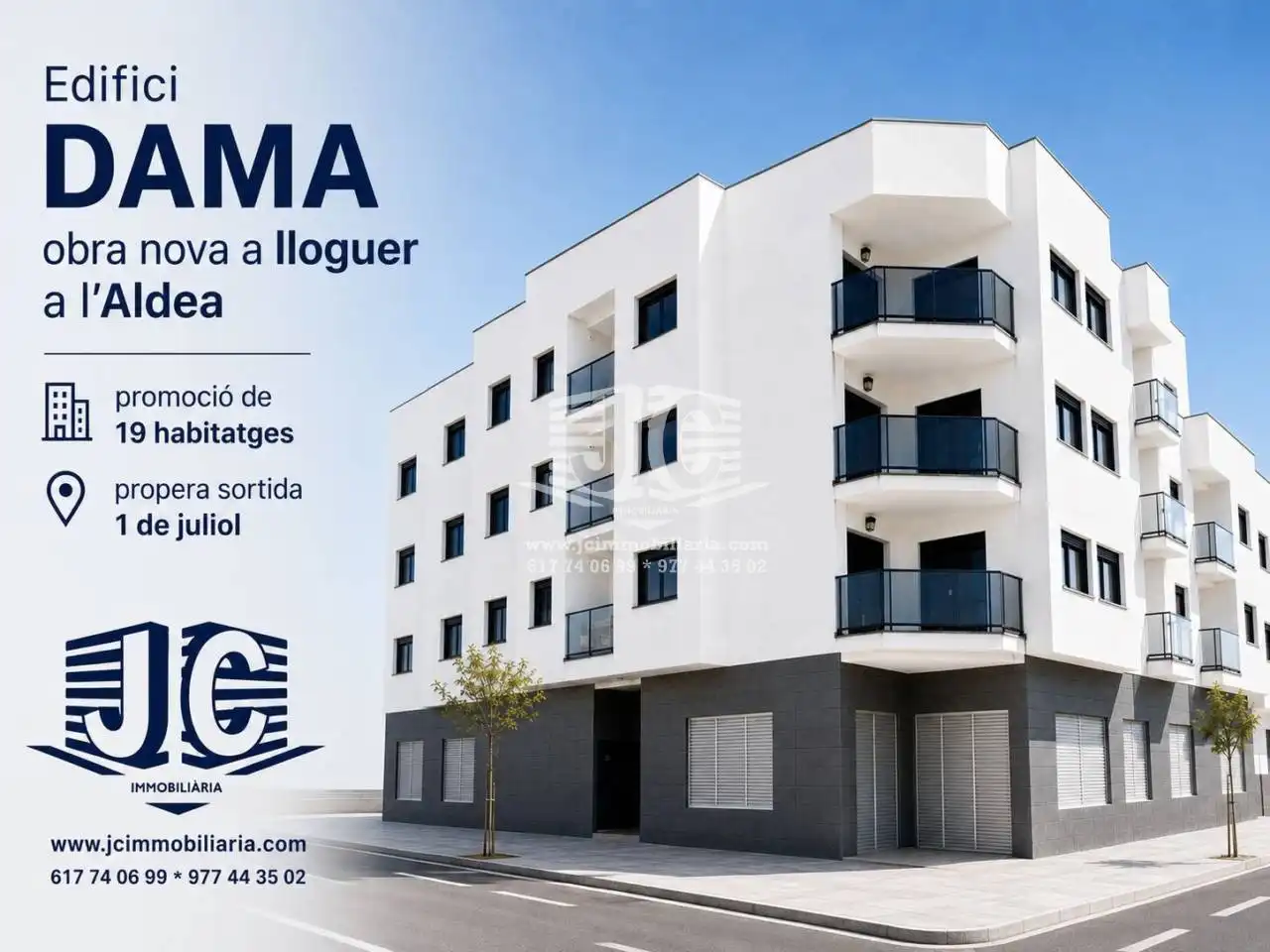 Exterior view of Flat for rent in L'Aldea  with Air Conditioner, Terrace and Storage room