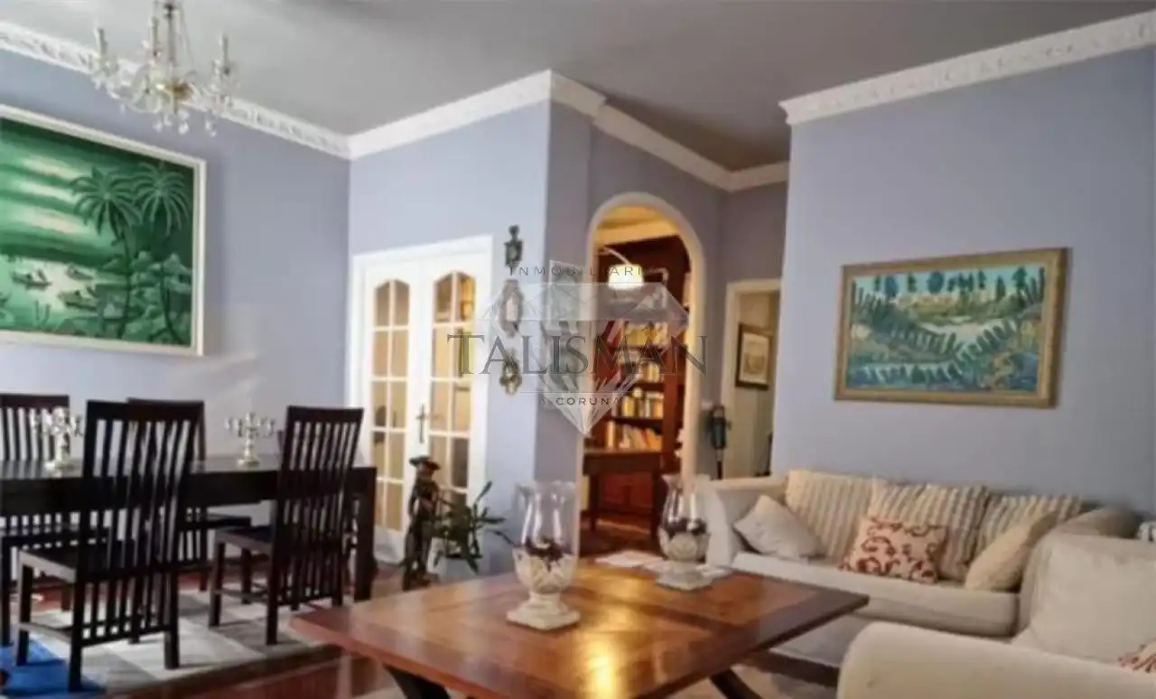 Sala de estar de Piso de alquiler en A Coruña Capital  con Calefacción, Parquet y Amueblado