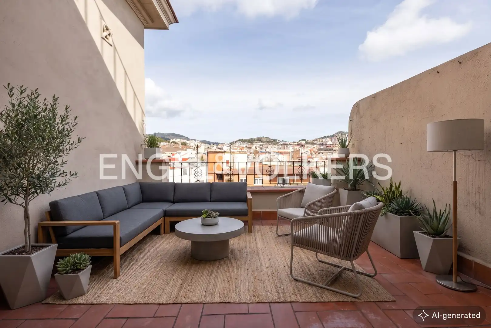 Terrasse von Dachboden zum Verkauf in Barcelona mit Klimaanlage, Heizung und Parkett