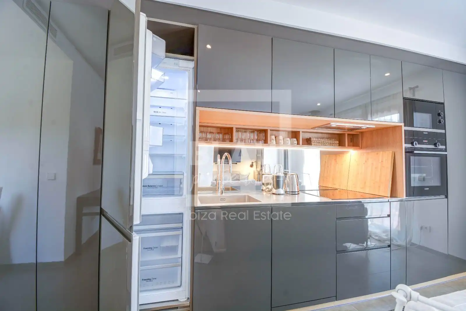Kitchen of Flat for rent in Sant Joan de Labritja  with Air Conditioner, Private garden and Furnished