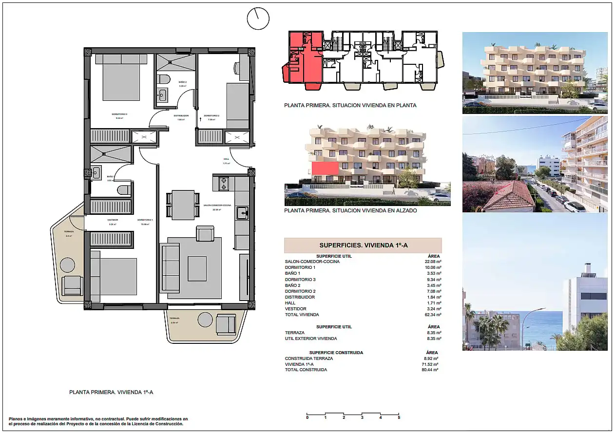 Appartement compact avec terrasse à vendre à Playa Muchavista, imagen 13