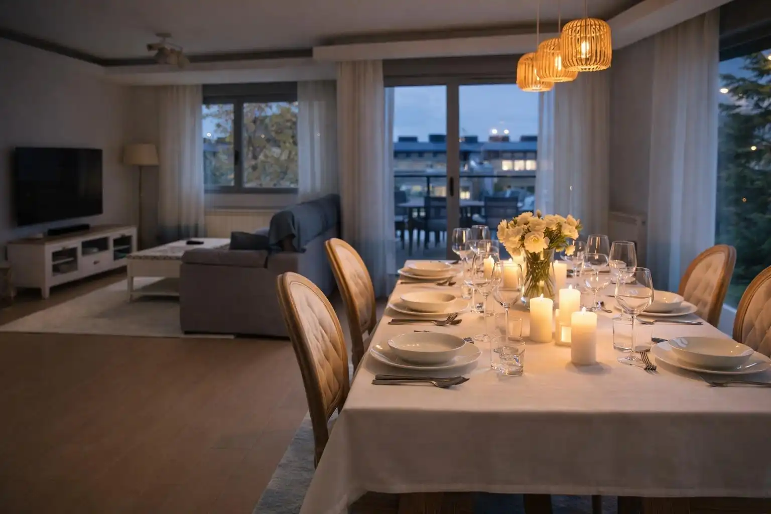 Comedor de Casa adosada en venta en Boadilla del Monte con Aire acondicionado, Calefacción y Jardín privado