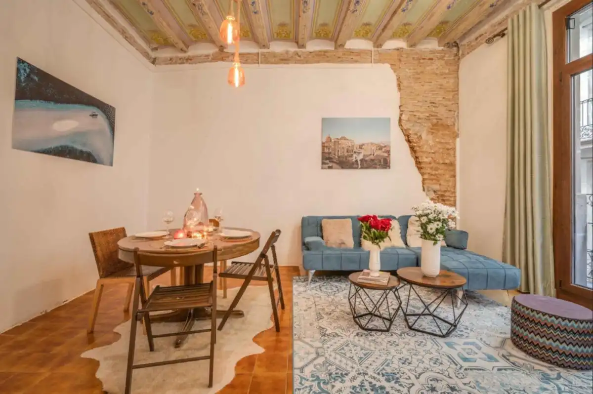 Sala d'estar de Apartament de lloguer en Barcelona amb Aire condicionat, Moblat i Rentadora