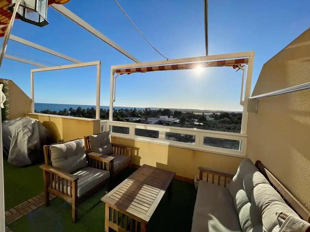 Terrasse von Wohnung zur Miete in Roquetas de Mar mit Klimaanlage, Heizung und Terrasse