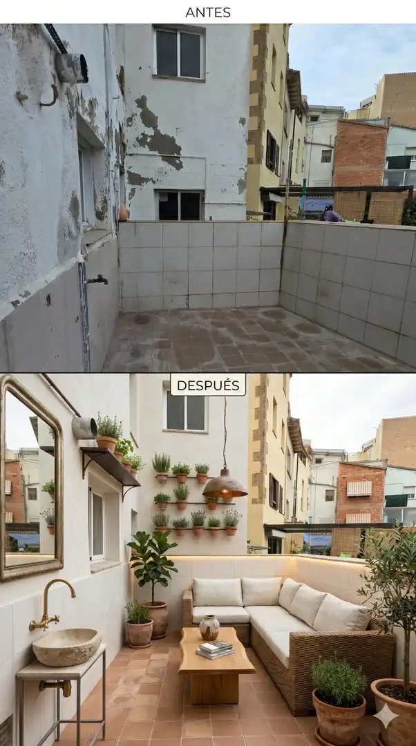 Terrasse von Einfamilien-Reihenhaus zum Verkauf in Capellades mit Alarm