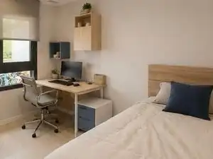 Habitación de Casa adosada de alquiler en Finestrat con Aire acondicionado, Jardín privado y Terraza