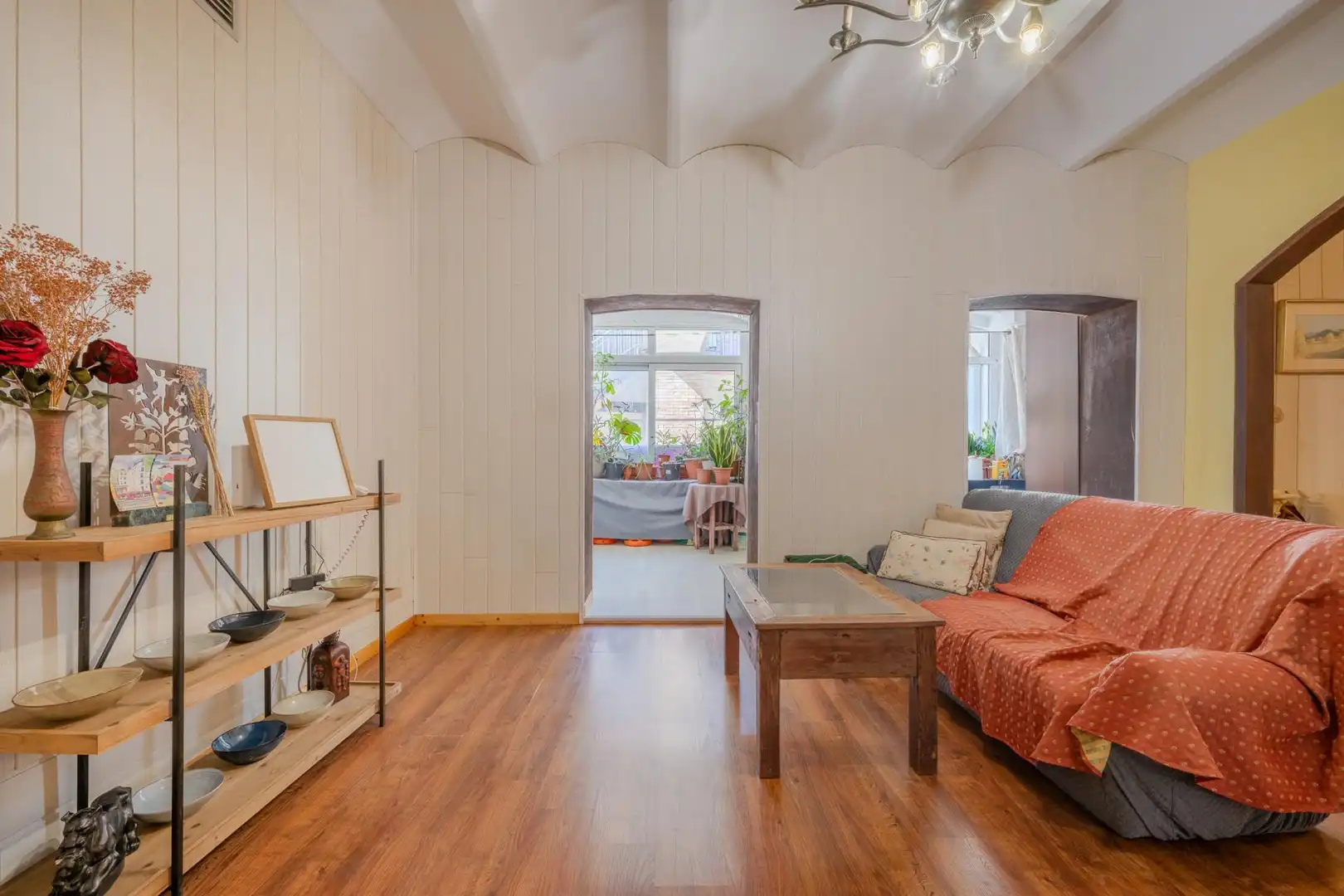 Sala de estar de Piso en venta en Girona con Parquet