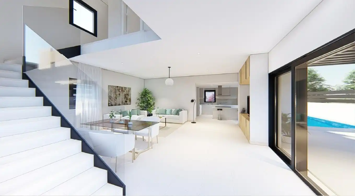 Sala d'estar de Casa o xalet en venda en Sant Joan d'Alacant amb Jardí privat, Terrassa i Piscina