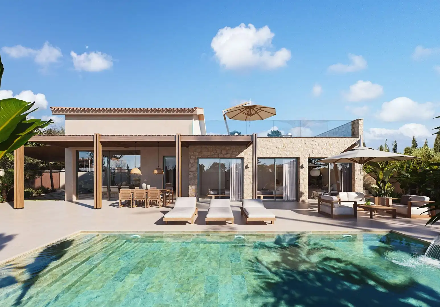 Vista exterior de Casa o xalet en venda en Cartagena amb Calefacció i Piscina