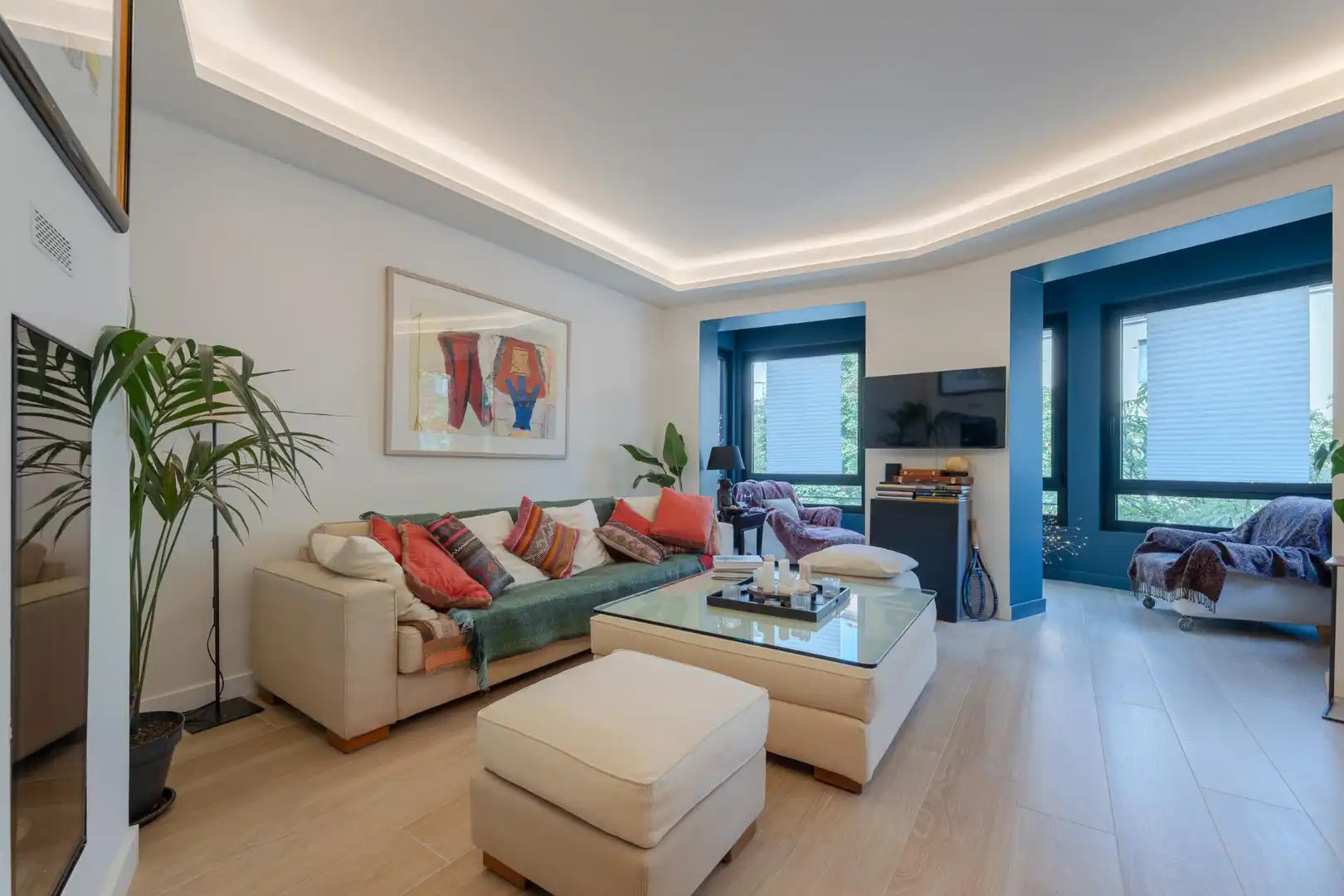 Living room of Flat for rent in Girona  with Air Conditioner and Heating