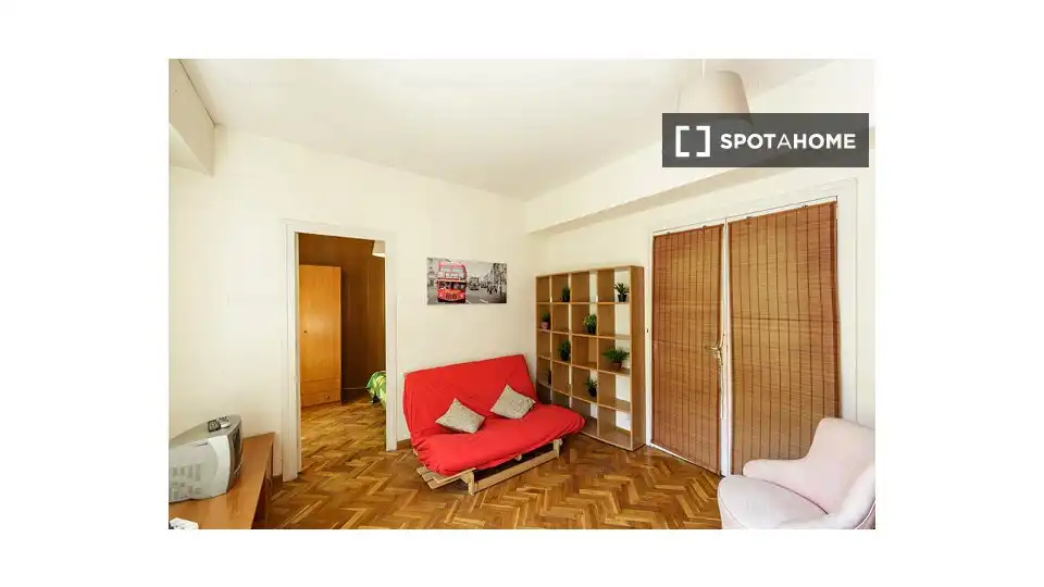 Sala d'estar de Pis per a compartir en Barcelona amb Aire condicionat, Calefacció i Moblat