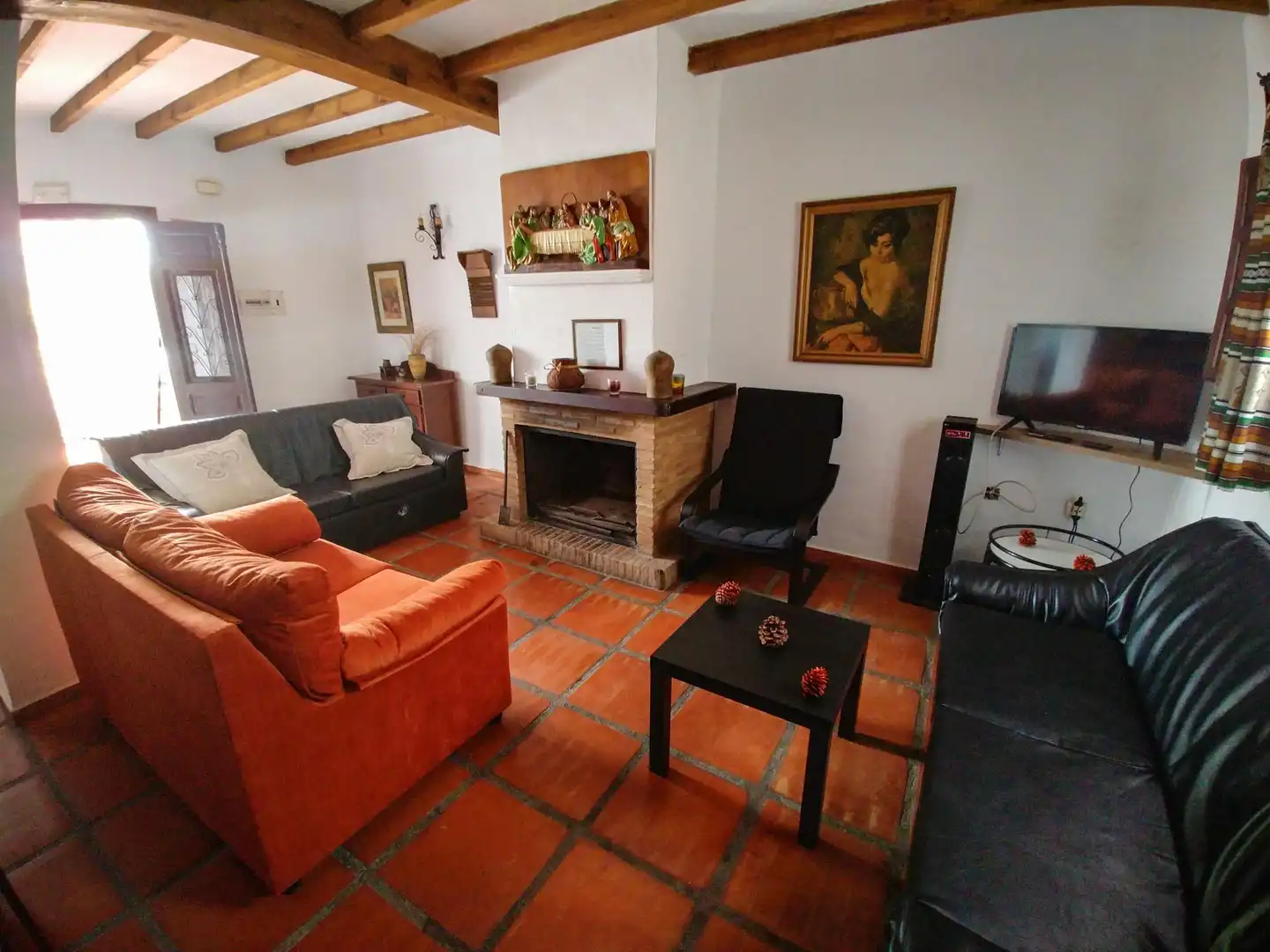 Sala de estar de Finca rústica en venta en Almogía con Aire acondicionado, Terraza y Piscina