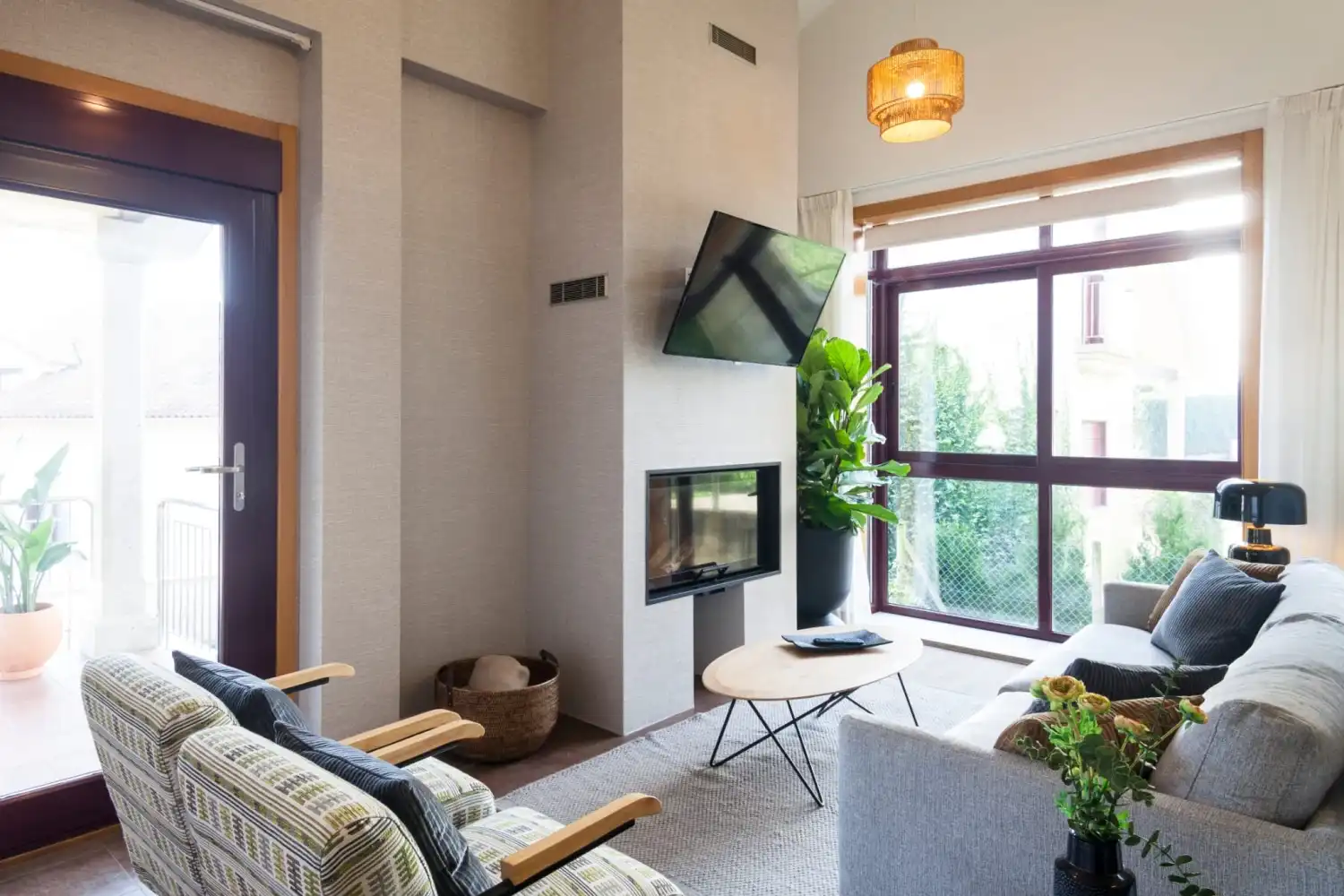 Sala de estar de Casa o chalet de alquiler en Meaño con Aire acondicionado, Calefacción y Jardín privado