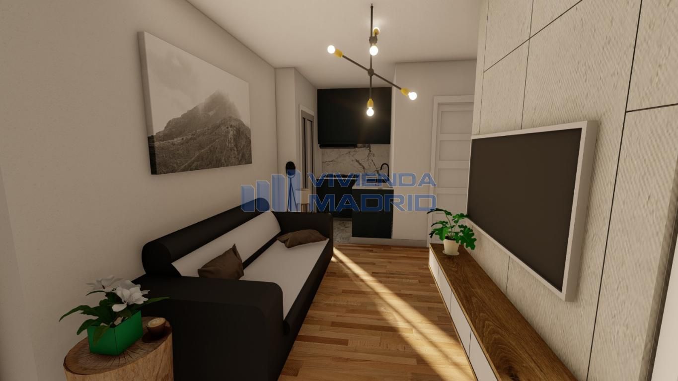Sala de estar de Piso en venta en  Madrid Capital con Parquet, Terraza y Trastero