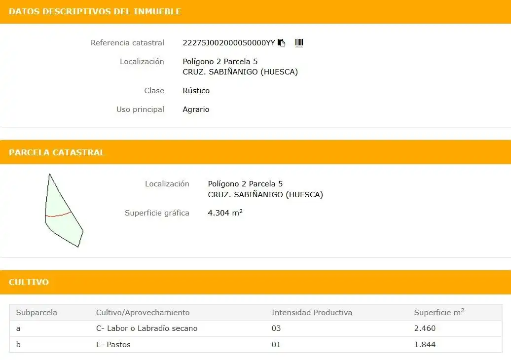 Jardín de Terreno en venta en Biescas