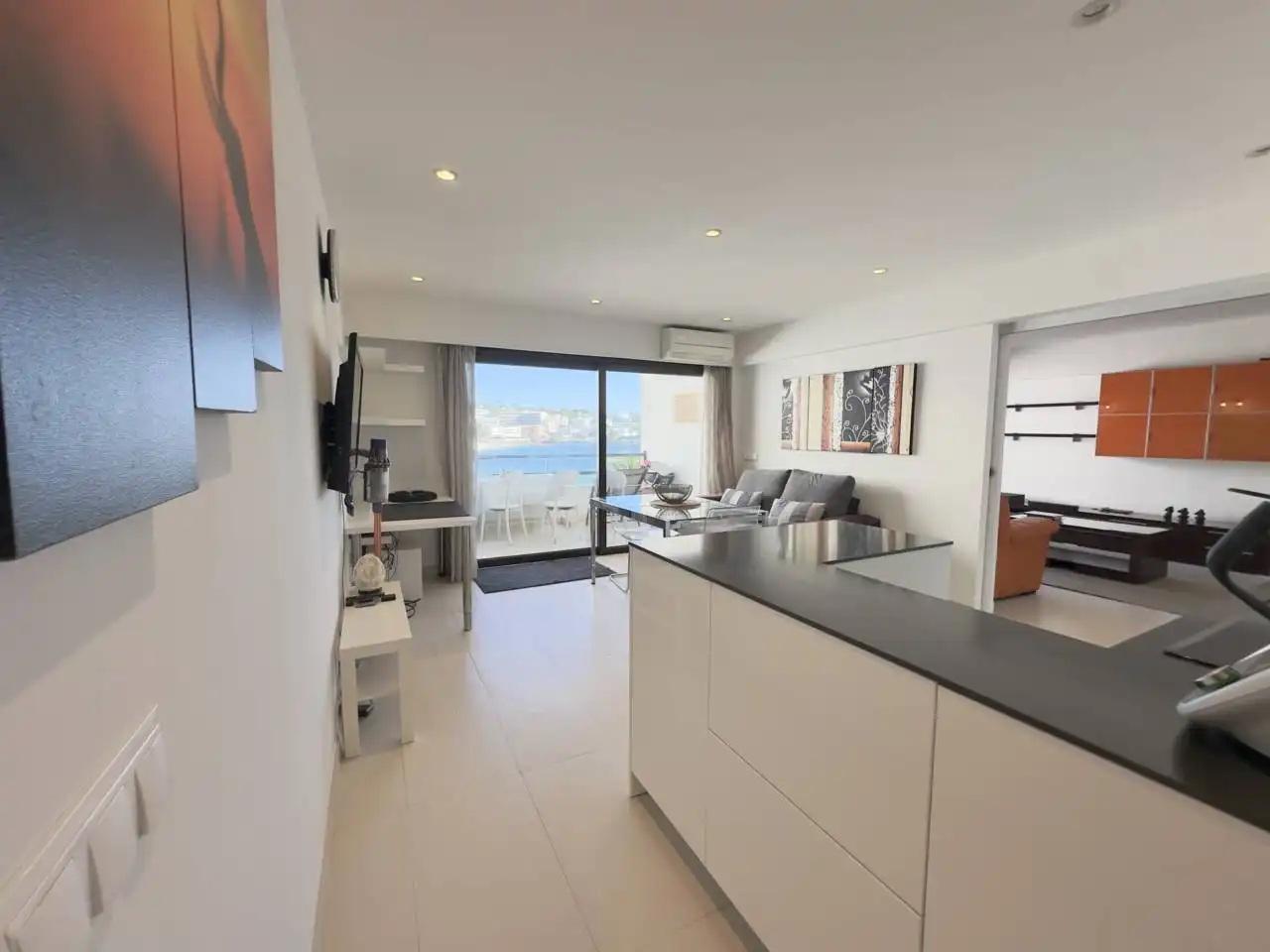 Sala de estar de Piso de alquiler en Calvià con Aire acondicionado, Calefacción y Terraza