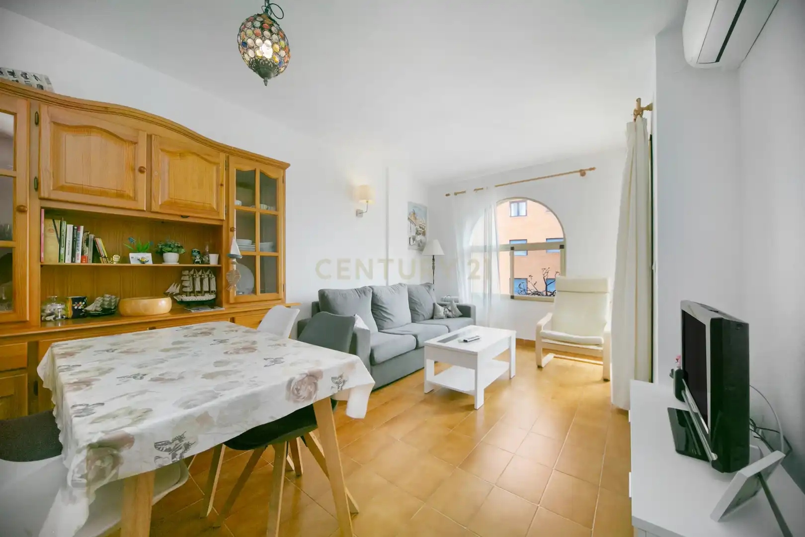 Sala d'estar de Apartament de lloguer en Calpe / Calp amb Aire condicionat, Rentadora i Microones