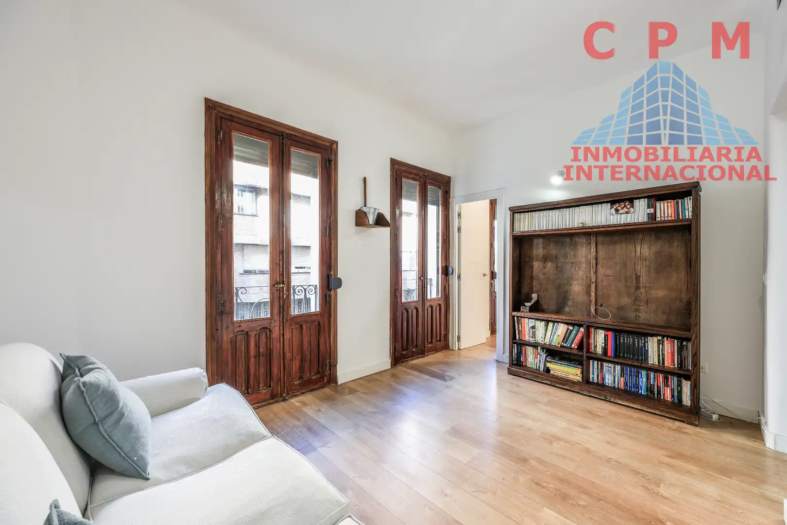 Wohnzimmer von Wohnung zur Miete in Madrid mit Klimaanlage, Heizung und Parkett